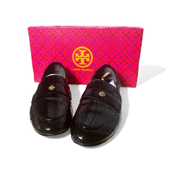 Tory Burch Leather Ballet Loafer Black Patent Women’s 8.5 New in Box - Picture 4 of 15